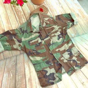 Real Army field jacket cut rolled sleeves sm reg